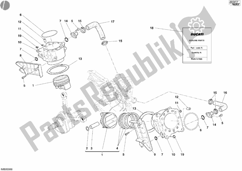 All parts for the Cylinder - Piston of the Ducati Superbike 999 R USA 2006